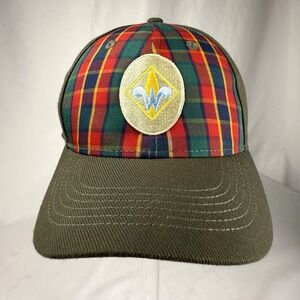 Boy Scouts Of America Webelo Fitted Hat Green S/M Embroidered Plaid 6 Panel